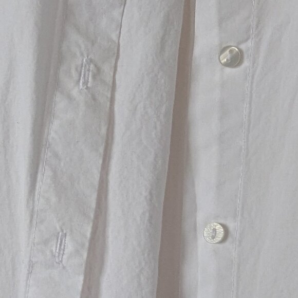 Pimkie 100% Cotton White Romantic Shirt With Smocking Detail on Sleeves, Size M - Picture 6 of 15